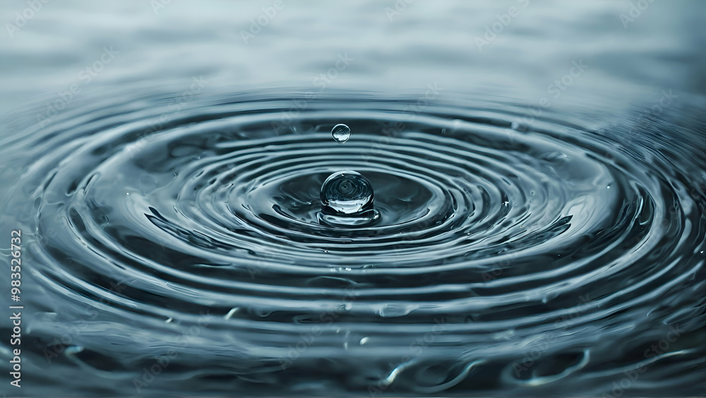 Clear Water drop with circular waves Clear Water drop with circular waves