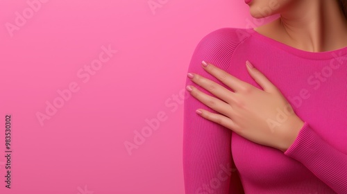 Wallpaper Mural Pink Woman Hand on Pink Sweater Torontodigital.ca