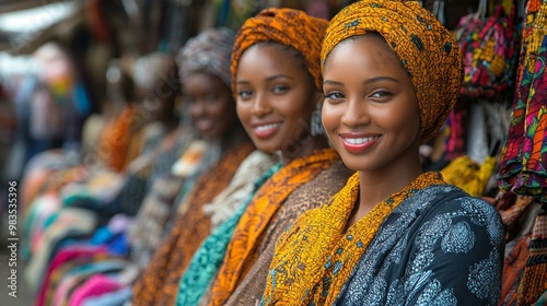 a Young women shopping at a weekly clothes market, engaging in social and retail activities.