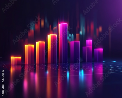 Highquality bar graph with statistical data, bold colors, sleek lines, minimalist design, clean data visualization, no background