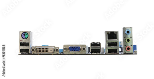 Obraz na płótnie Computer connection ports with transparent image of PNG format extension. w salonie
