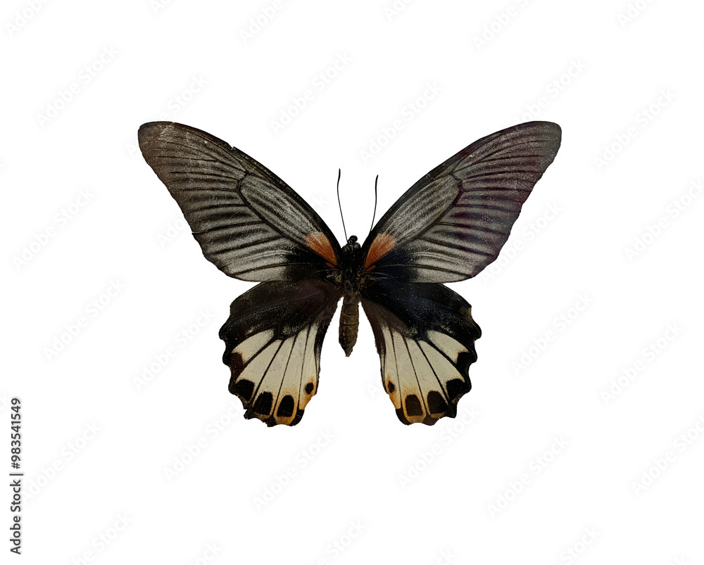 Fototapeta premium Great Mormon (F) is name of butterfly with transparent image of PNG format extension.
