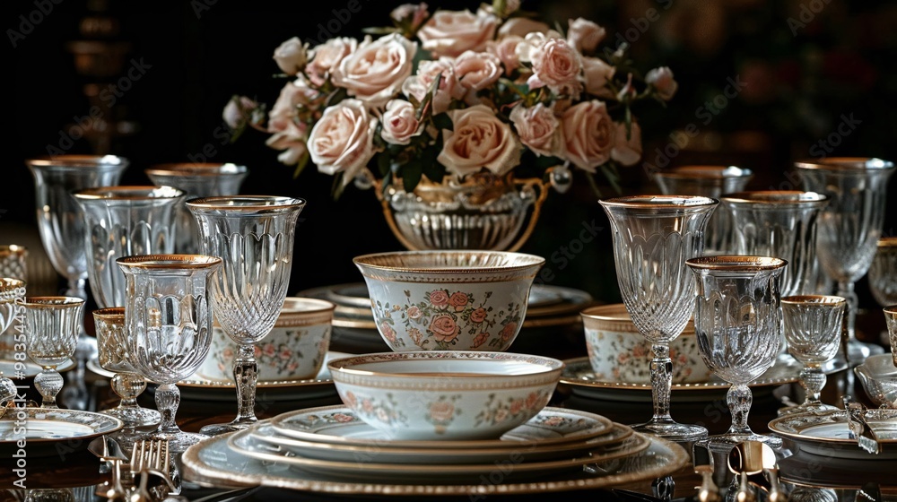 Naklejka premium Luxury Dining Table Set