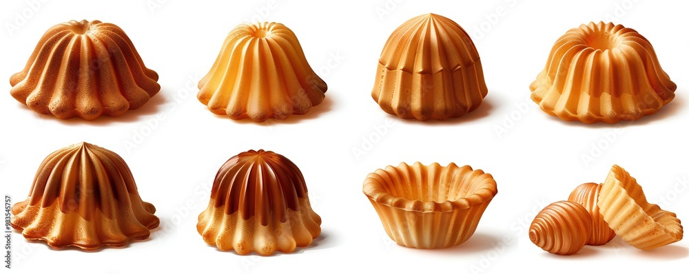 Madeleine Cake Pastries on Cutout Background Madeleine Cake Pastries on Cutout Background