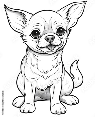 Adorable Chihuahua Coloring Page for Kids and Dog Lovers photo