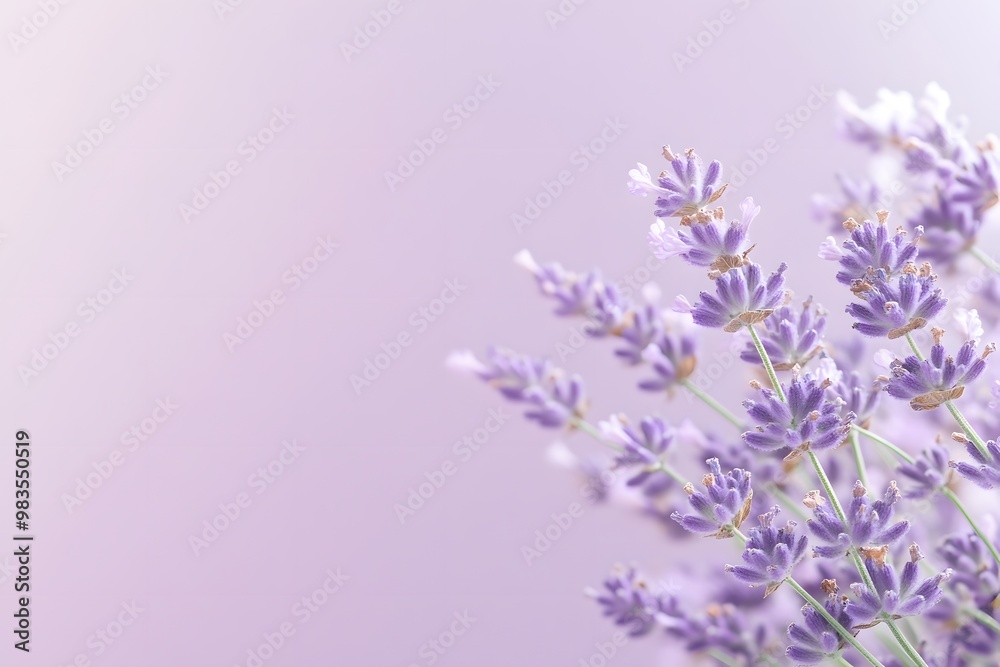 Lavender Flowers Bouquet on Lilac Background Lavender Flowers Bouquet on Lilac Background