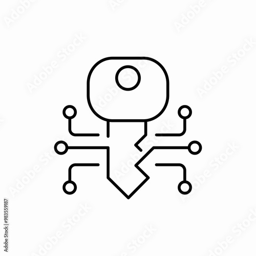 cyber key password icon sign vector