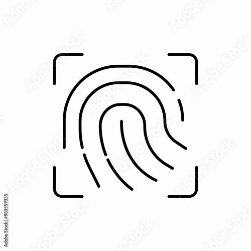 finger print scan icon sign vector