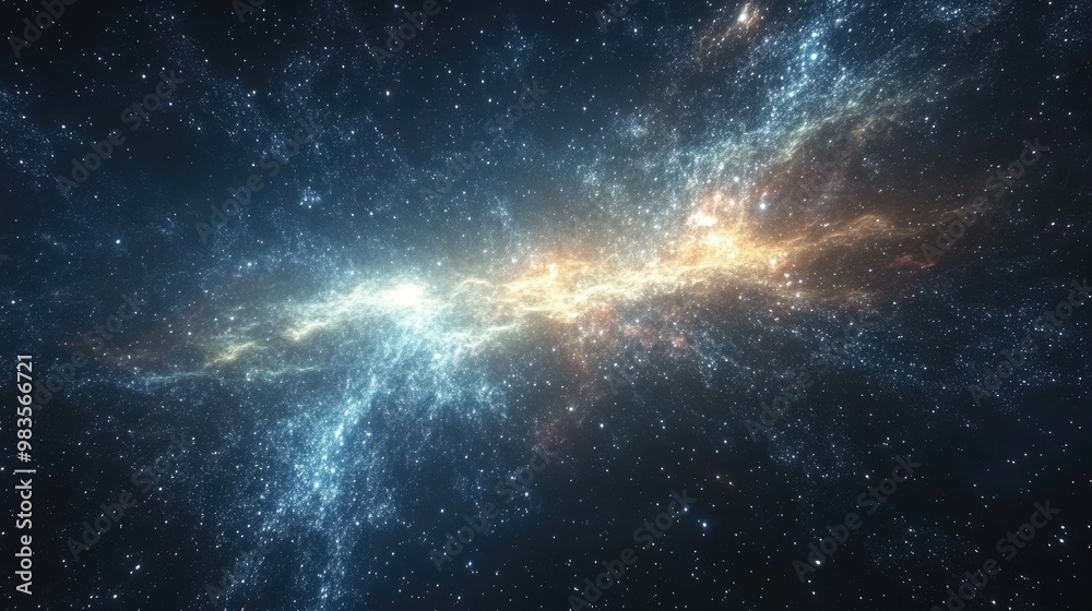 Fototapeta premium 3D rendering of a night sky filled with stars and galaxies showcasing the beauty of the universe in an outer space scene