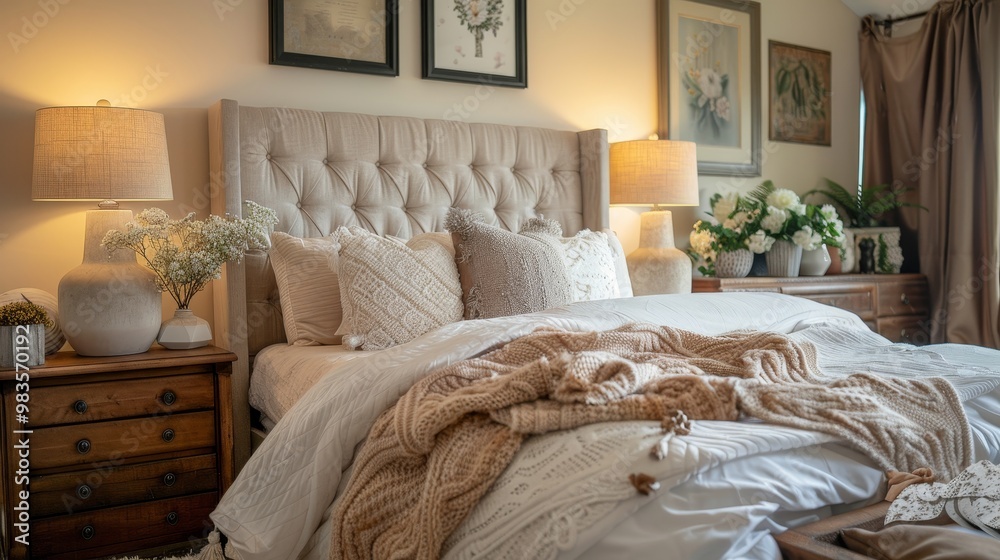 Cozy and inviting guest bedroom design with warm colors and comfortable furnishings for relaxation