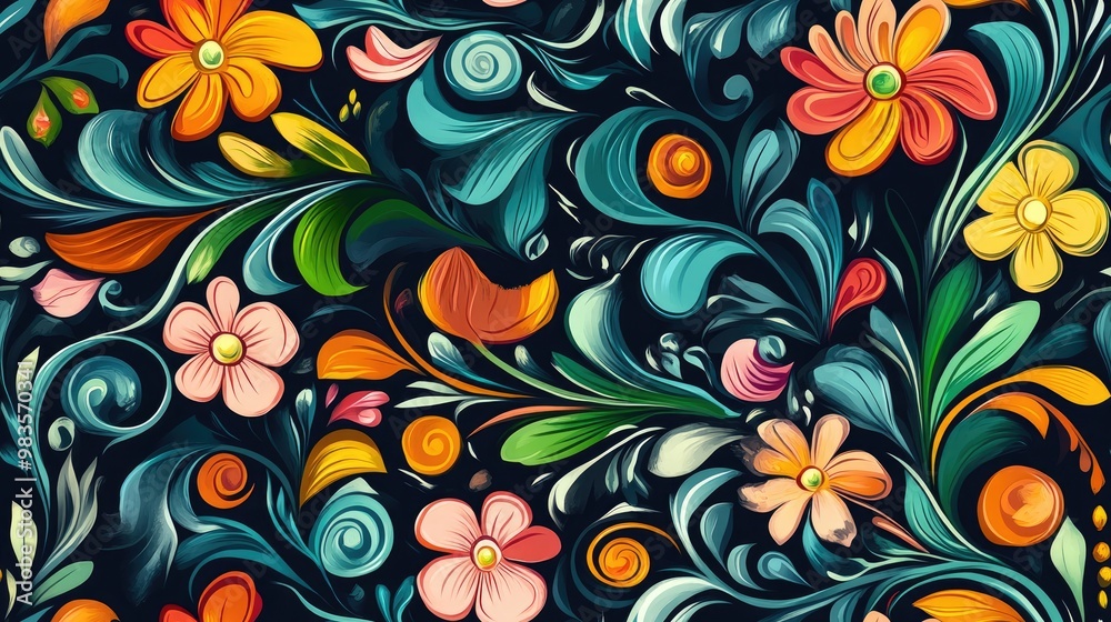 Seamless abstract floral design Raster version Seamless abstract floral design Raster version