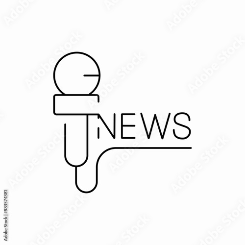 microphone news icon sign vector