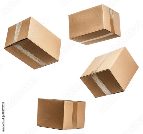 PNG Big delivery boxes background cardboard floating. #983575713