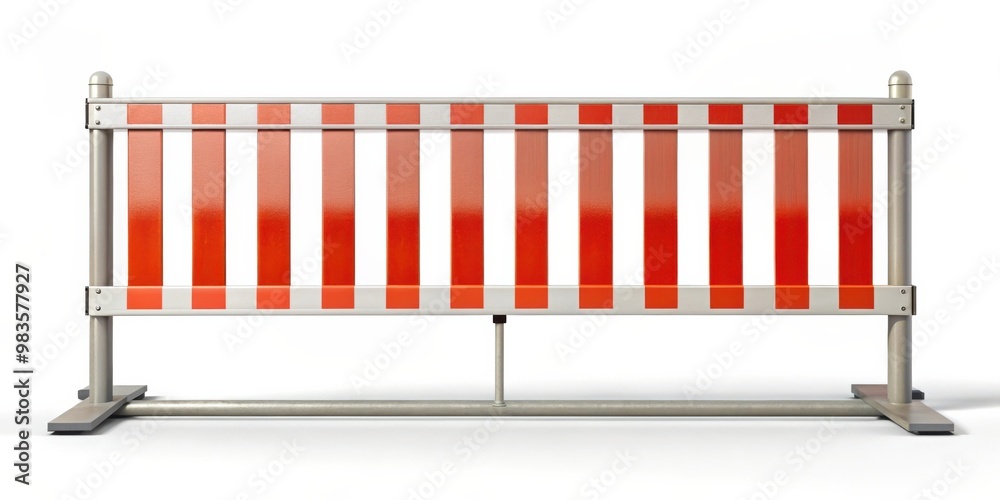 Safety barrier isolated on white background for security and protection in construction sites Safety barrier isolated on white background for security and protection in construction sites