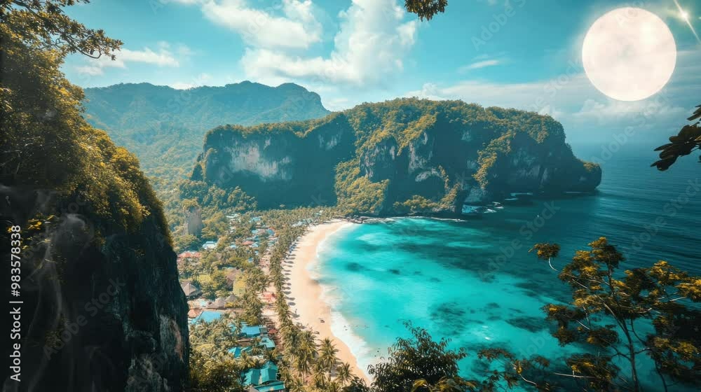 a very beautiful view of the hills and beaches from a height. seamless looping time-lapse virtual 4k video Animation Background. a very beautiful view of the hills and beaches from a height. seamless looping time-lapse virtual 4k video Animation Background.