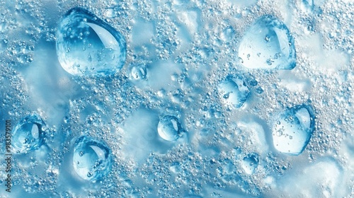 Powder blue texture with scattered dewdrop crystals