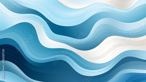 Abstract waves in varying shades of blue and white, creating a fluid, dynamic pattern.