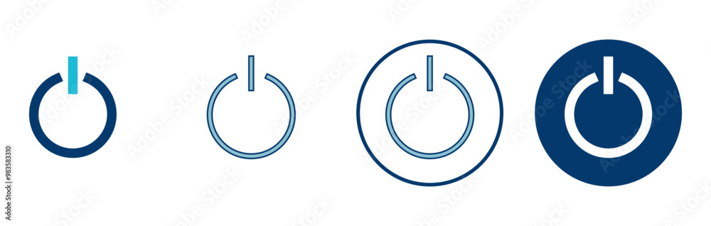 Power icon vector isolated on white background. Power Switch Icon. Start power icon Power icon vector isolated on white background. Power Switch Icon. Start power icon