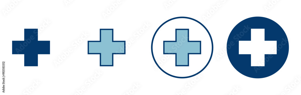 Plus Icon vector isolated on white background. Add plus icon. Addition sign. Medical Plus icon Plus Icon vector isolated on white background. Add plus icon. Addition sign. Medical Plus icon