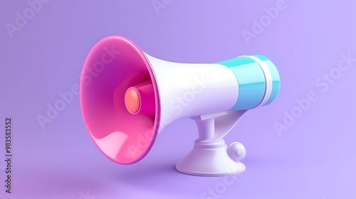 A colorful megaphone on a pastel background, used for amplifying sound.