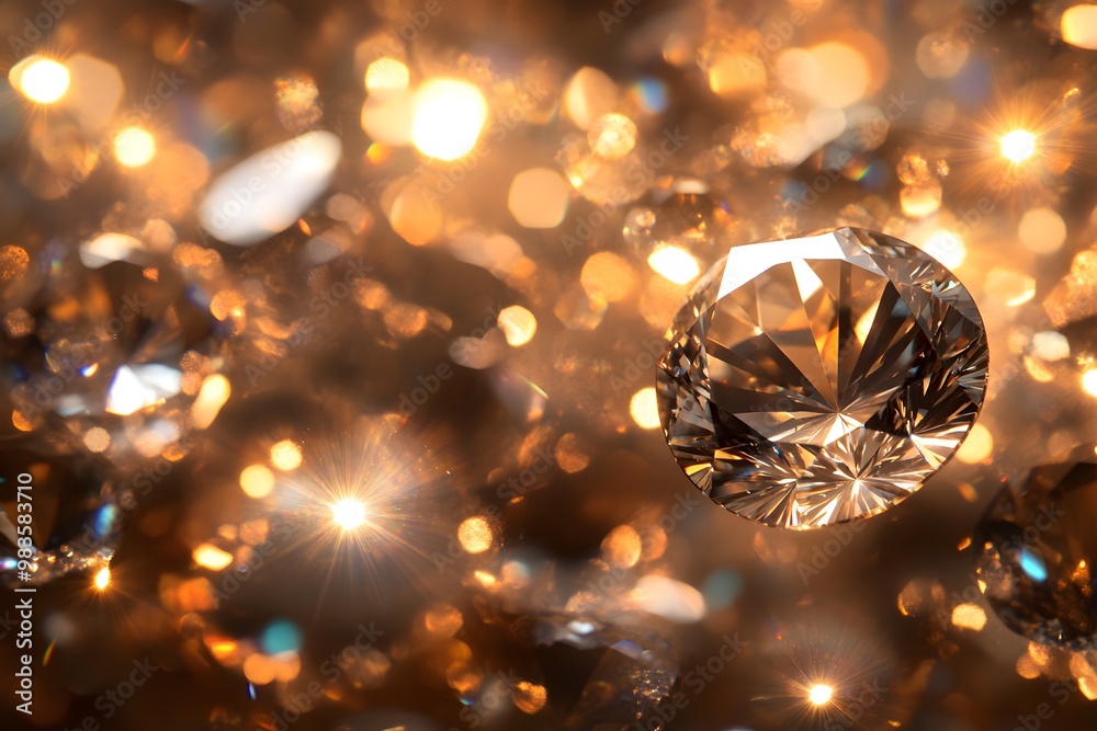 Sparkling Diamond in a Golden Glow Sparkling Diamond in a Golden Glow