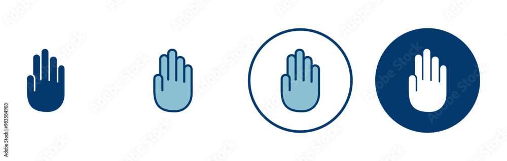 Hand icon vector isolated on white background. Hand gesture. hand stop Hand icon vector isolated on white background. Hand gesture. hand stop