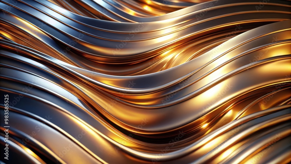Abstract shiny metal background with bend and reflection for creative projects Abstract shiny metal background with bend and reflection for creative projects