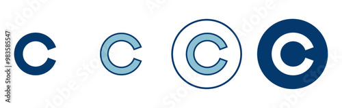 Copyright icon vector isolated on white background. copyright symbols