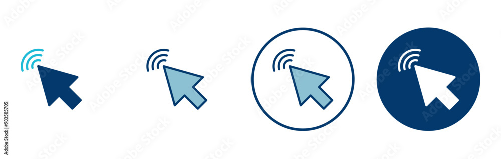 Click icon vector isolated on white background. Cursor icon. Computer mouse click cursor black arrow icons. pointer arrow