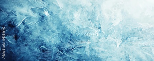 Wallpaper Mural A mesmerizing icy texture featuring frosty patterns and a cool blue color palette, perfect for winter-themed designs. Torontodigital.ca