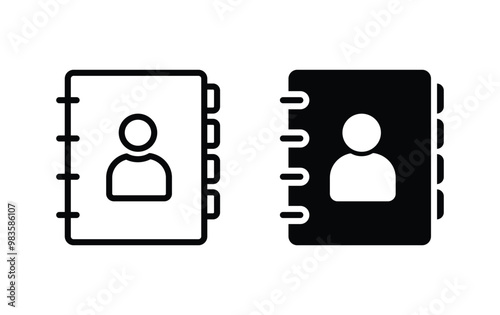 address book icon vector 