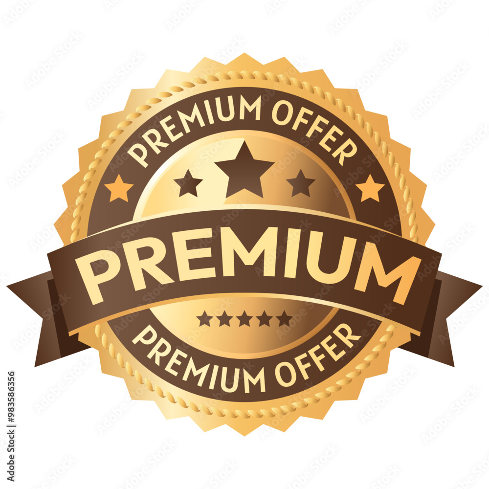 Premium Offer Golden Brown High Quality Badge Premium Offer Golden Brown High Quality Badge
