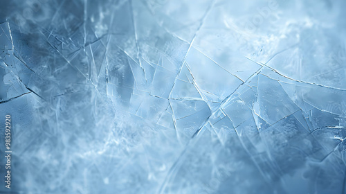 Abstract Close-Up Photograph of Ice with a Frosted and Cracked Texture photo