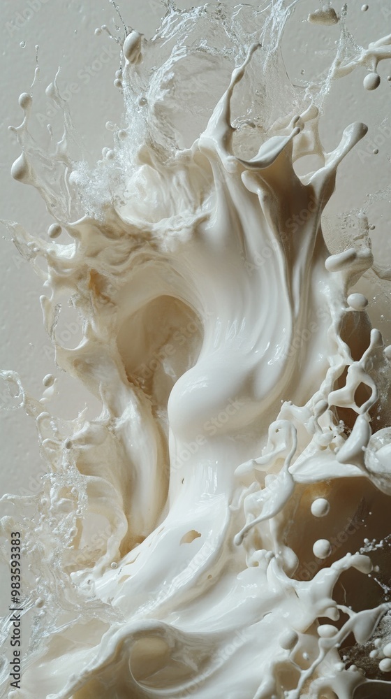 Abstract White Liquid Splash: A Study in Motion and Form Abstract White Liquid Splash: A Study in Motion and Form