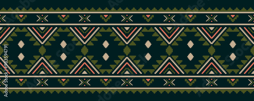 Ancient echoes Aztec geometric seamless patterns southwest Navajo Native American tribal ethnic colorful for textile printing
