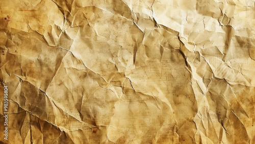 Worn-out brown paper texture with creases and torn edges