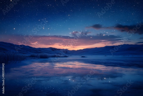 Starry Night over a Frozen Lake