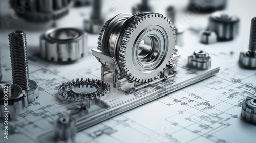 Metal Gear Cogwheel Blueprint Engineering Design