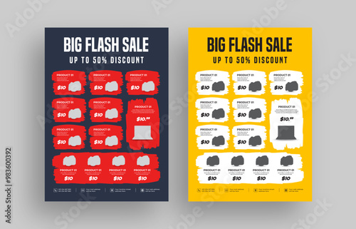 Supermarket product sale catalog flyer, Multipurpose advertising flyer or poster template, Grocery store catalogue flyer