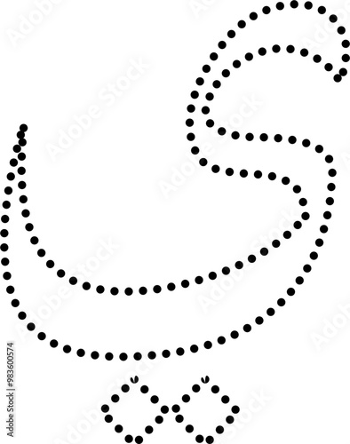 Hijaiyah letter tracing dotted line. Kids Education. 