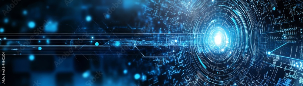 Abstract Futuristic Digital Technology Background with Circles and Lines Abstract Futuristic Digital Technology Background with Circles and Lines