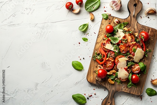 Board and plate of tasty Zuccatto with on white background. photo