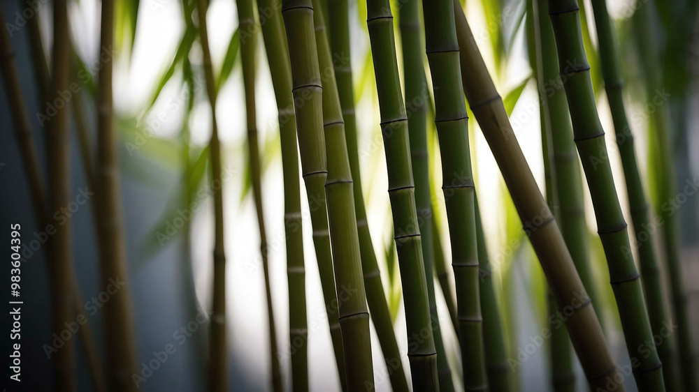 Obraz premium Bamboo stalks casting shadow background