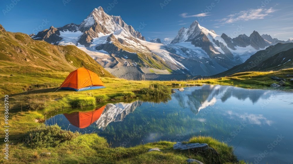 Obraz premium Camping in the Alps