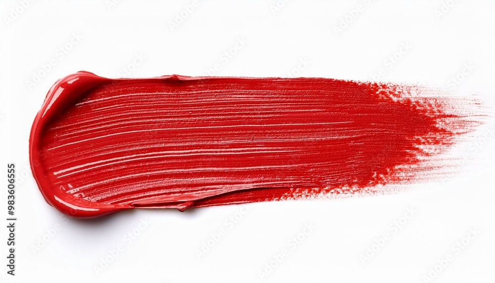 red oil brush stroke on white background red oil brush stroke on white background