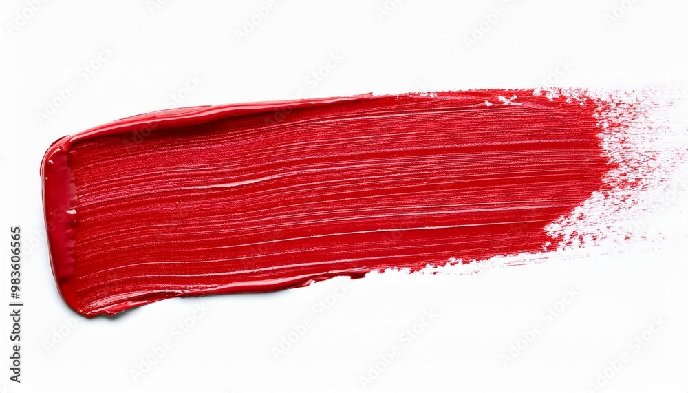 red oil brush stroke on white background red oil brush stroke on white background