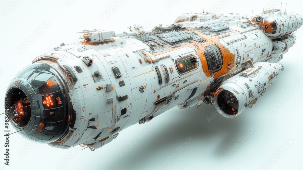 Futuristic spaceship design with intricate details and technology. Futuristic spaceship design with intricate details and technology.