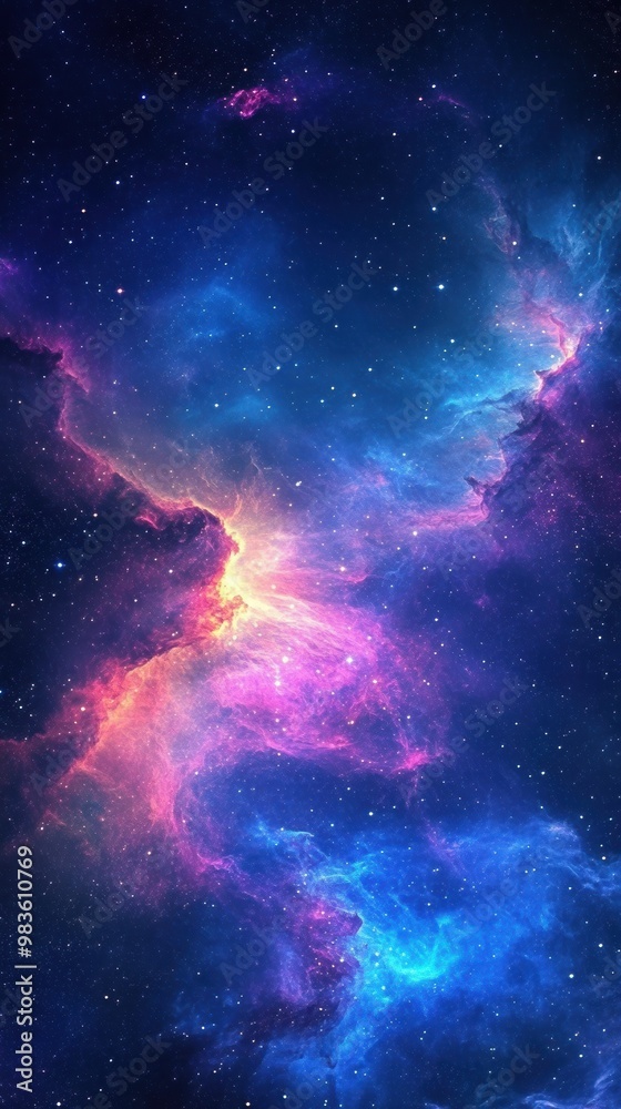 Obraz premium Ultra Realistic Vibrant Cosmos Star System Phone Background