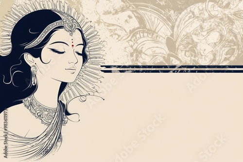 Surya deity: The divine charioteer, symbolizing life and strength, honored during Makar Sankranti, Chhath Puja, and Ratha Saptami, revered for guiding the Sun's celestial journey in Hindu tradition. photo