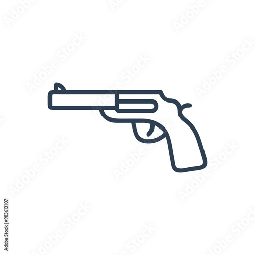 Smoking Gun Icon, Hand gun icon, Revolver Pistol Icon